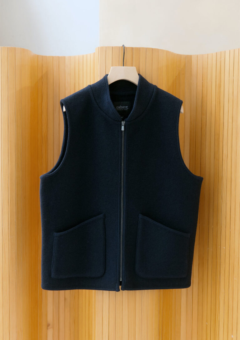 100% Laine bouillie fabriquée en France - Veste sans manche RIVO Navy – XL