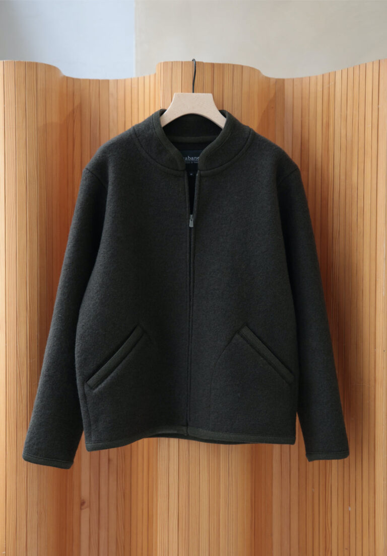 100% Laine bouillie fabriquée en France - Veste TANA Kaki – M