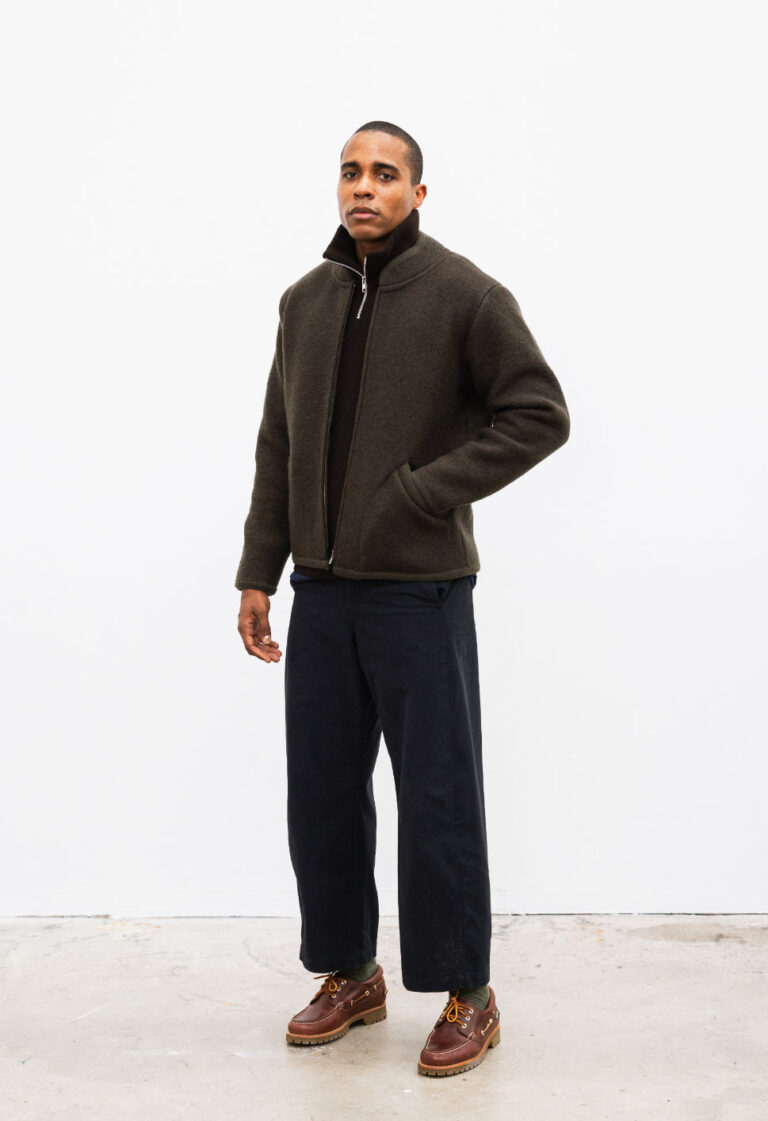 100% Laine bouillie fabriquée en France - Veste TANA Kaki – M