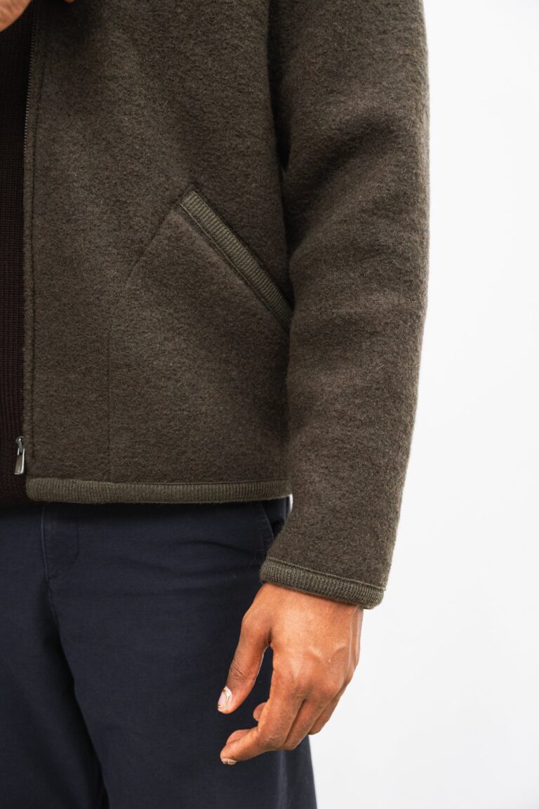 100% Laine bouillie fabriquée en France - Veste TANA Kaki – M